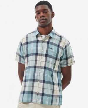 Barbour Croft Scurte Sleeve Summer Albastri Albi | JKEQ4831