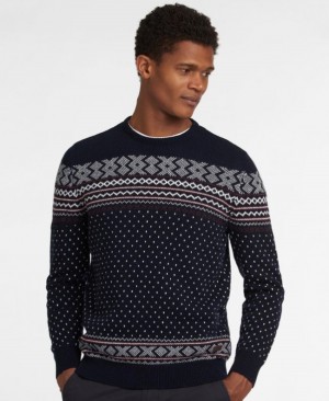 Barbour Essential Fair Isle Crew Bleumarin | CZEY2557