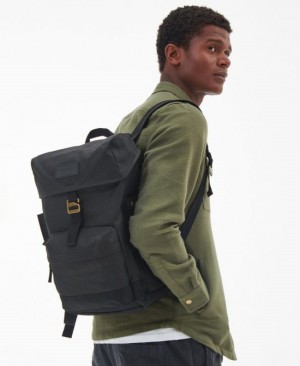 Barbour Essential Wax Backpack Negrii | WYWL9526