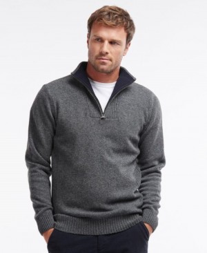 Barbour Nelson Essential Half Zip Gri | KSUO7624