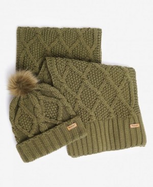 Barbour Ridley Beanie & Scarf Verzi | ECAE3252
