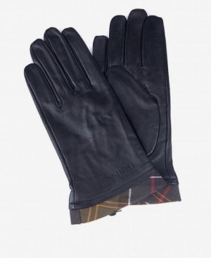 Barbour Tartan Trimmed Piele Negrii | EEHC5153