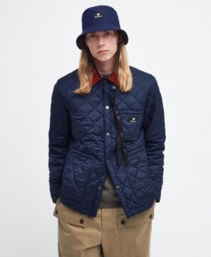 Barbour x Maison Kitsuné Reversible Bucket Bleumarin Inchis | BERH7388