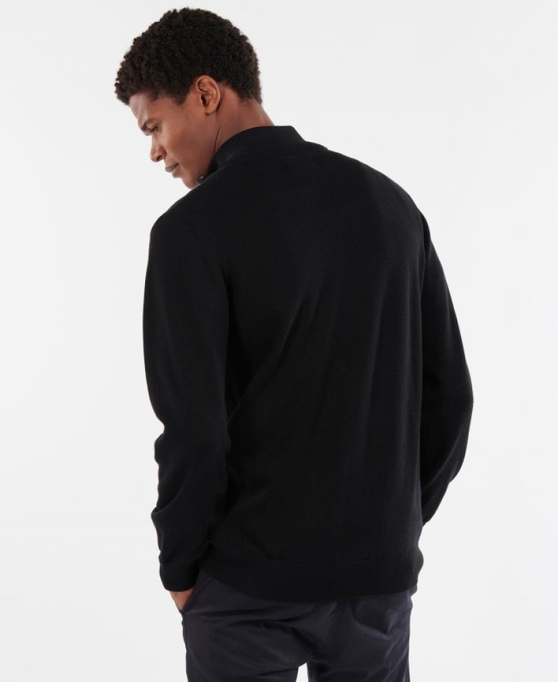 Barbour Bumbac Half Zip Negrii | WETQ5215