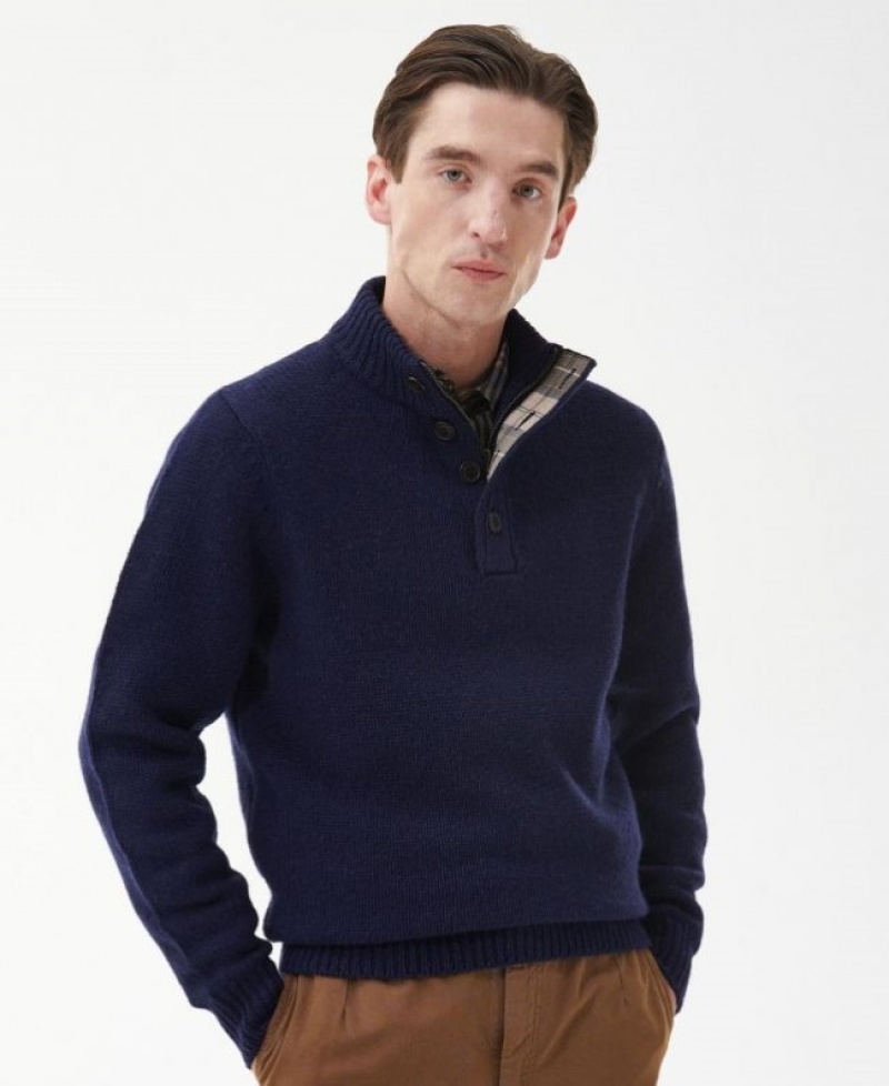 Barbour Calder Half Zip Bleumarin | CKMJ1283