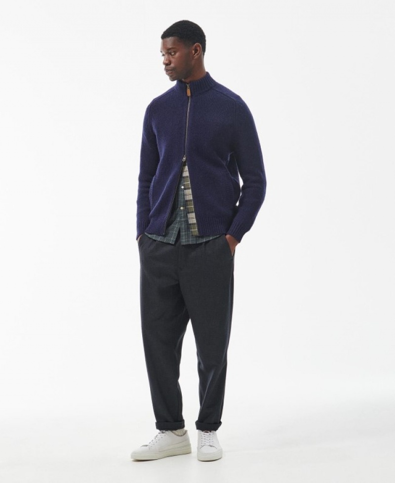 Barbour Calder Zip Through Bleumarin | ZEVK9161