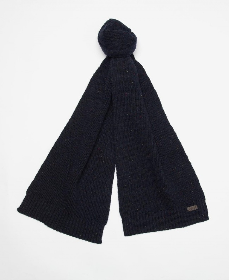 Barbour Carlton Fleck Beanie & Scarf Bleumarin | QHHV3955