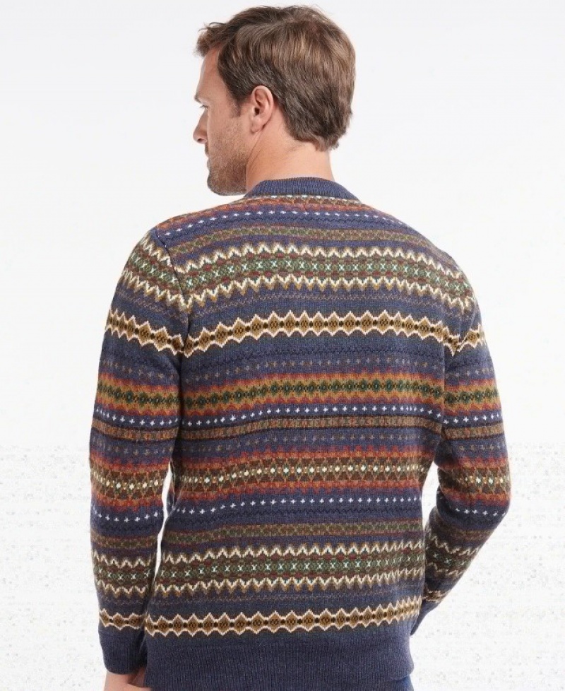 Barbour Case Fairisle Crew Neck Albastri | KRIW7273