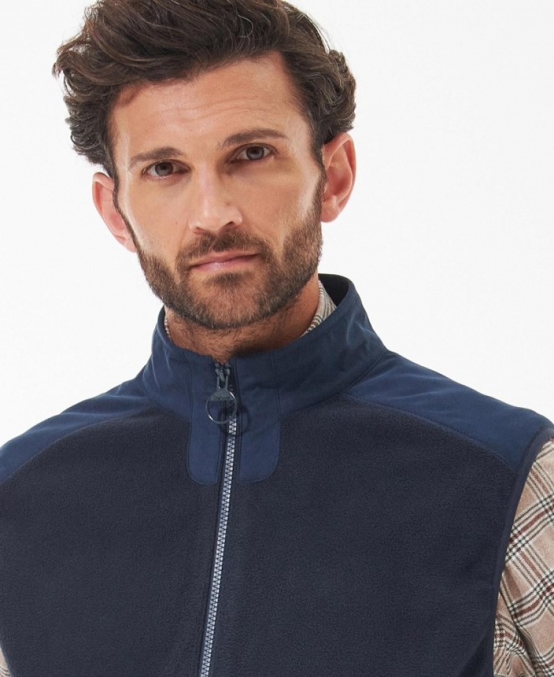 Barbour Country Fleece Gilet Bleumarin | QLOW9461