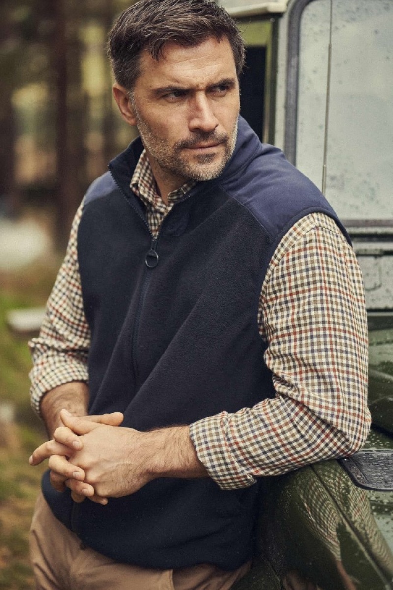 Barbour Country Fleece Gilet Bleumarin | QLOW9461