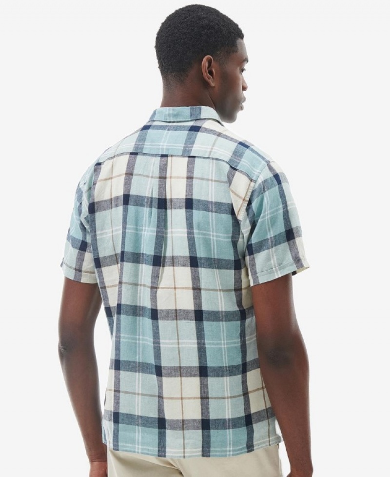 Barbour Croft Scurte Sleeve Summer Albastri Albi | JKEQ4831