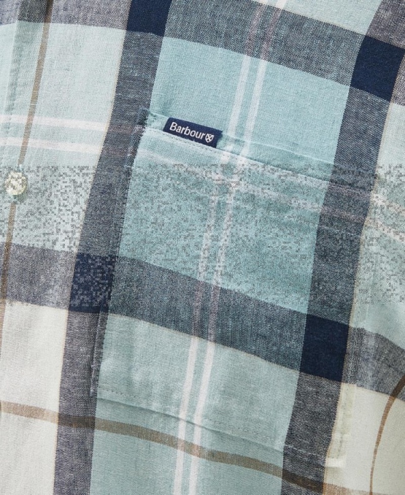 Barbour Croft Scurte Sleeve Summer Albastri Albi | JKEQ4831
