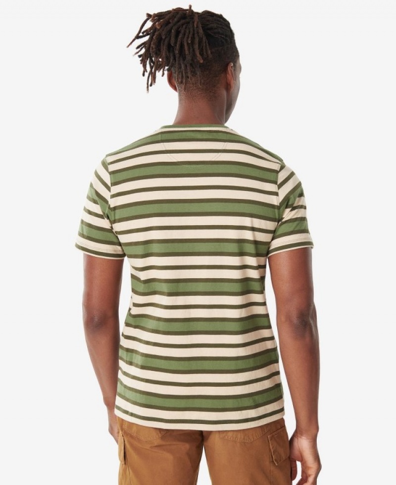 Barbour Crundale Stripe Verzi Albi | CPLY1697