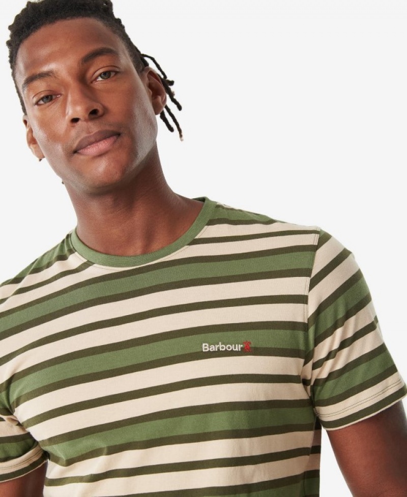 Barbour Crundale Stripe Verzi Albi | CPLY1697