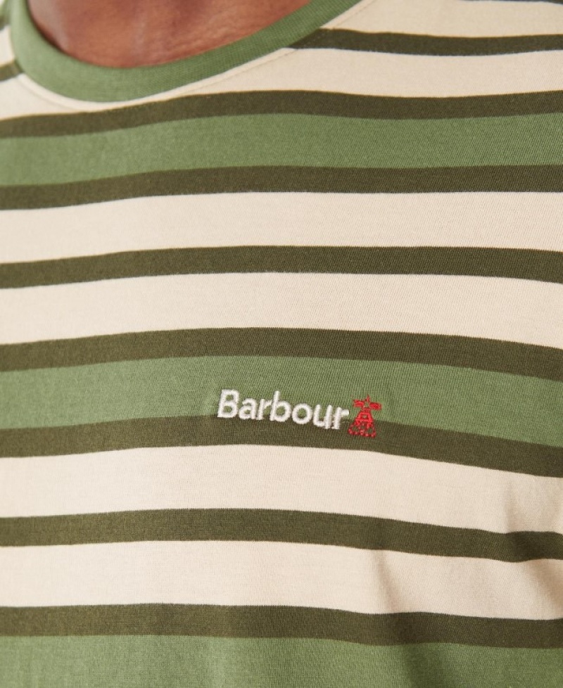 Barbour Crundale Stripe Verzi Albi | CPLY1697