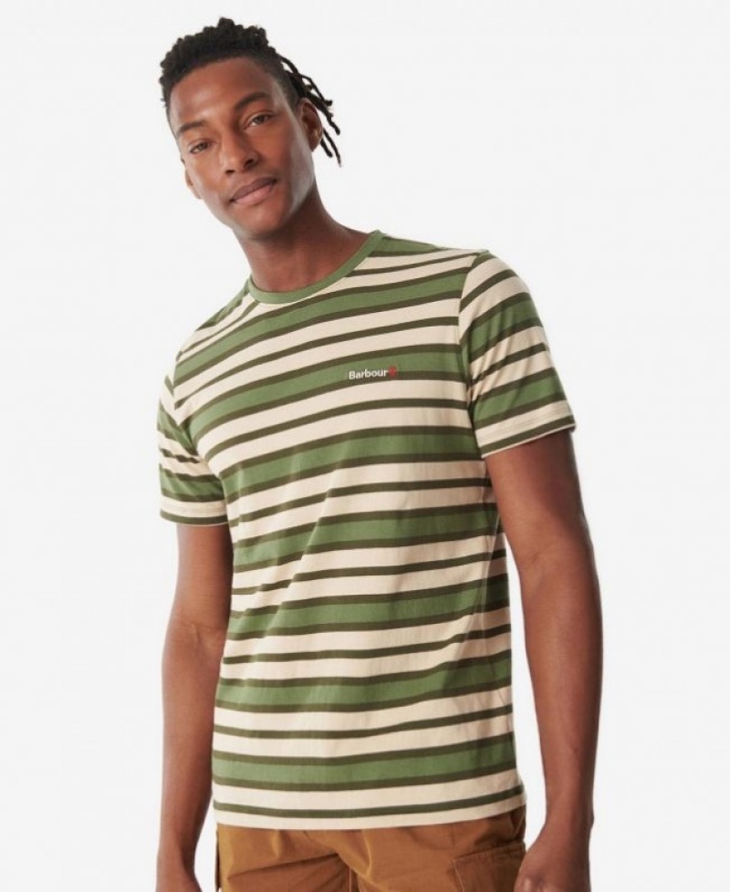Barbour Crundale Stripe Verzi Albi | CPLY1697