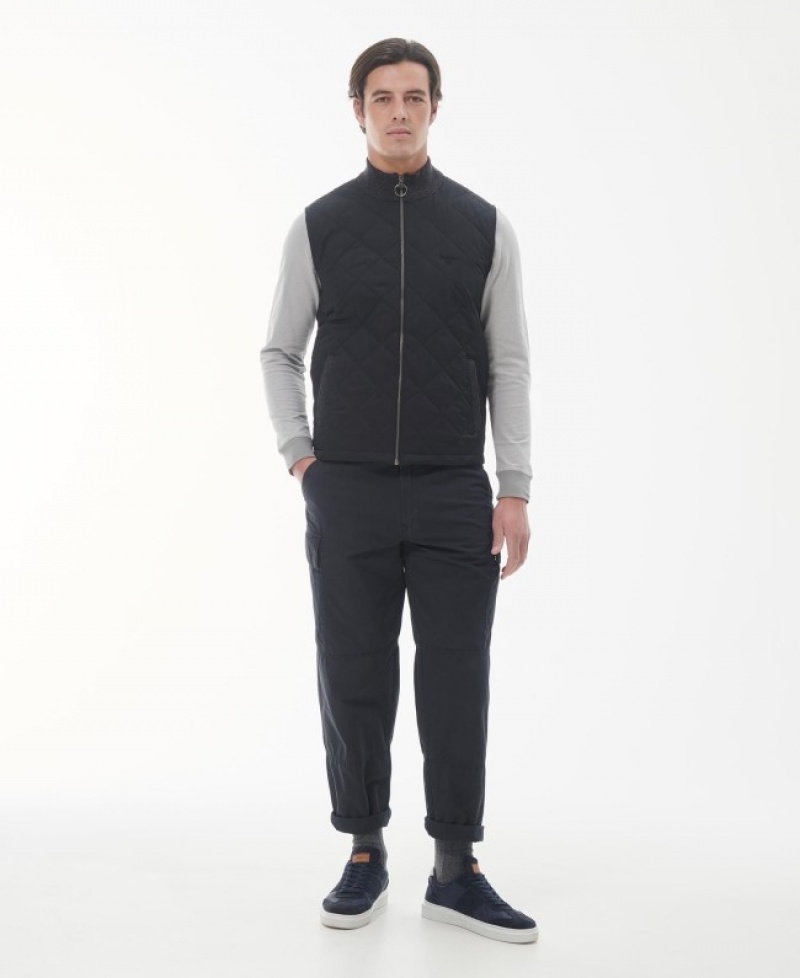 Barbour Essential Box Quilt Gilet Gri | HGSH1027