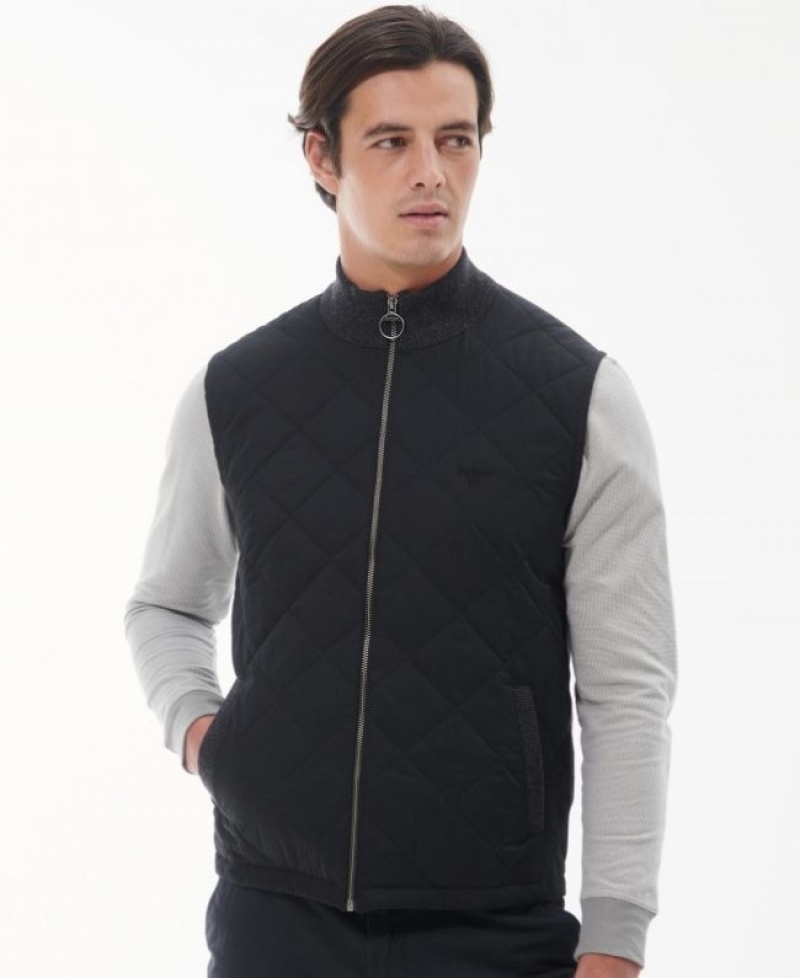 Barbour Essential Box Quilt Gilet Gri | HGSH1027