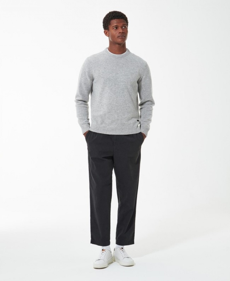 Barbour Essential Crew-Neck Gri | LPRJ5337