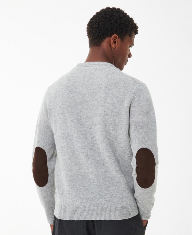 Barbour Essential Crew-Neck Gri | LPRJ5337