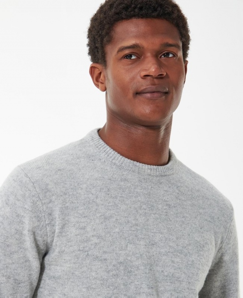 Barbour Essential Crew-Neck Gri | LPRJ5337