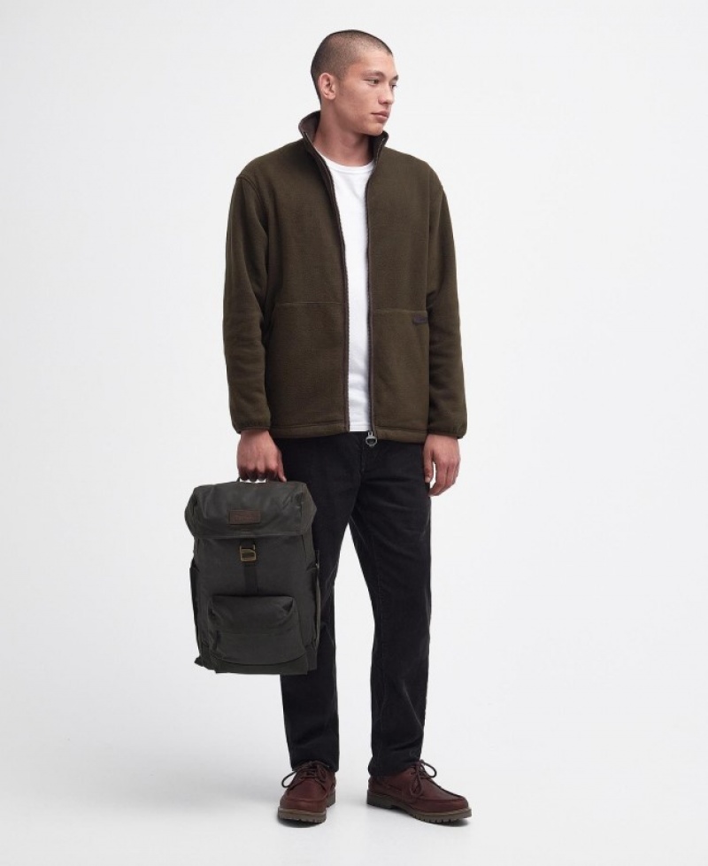 Barbour Essential Wax Backpack Masline Verzi | KQBI6610