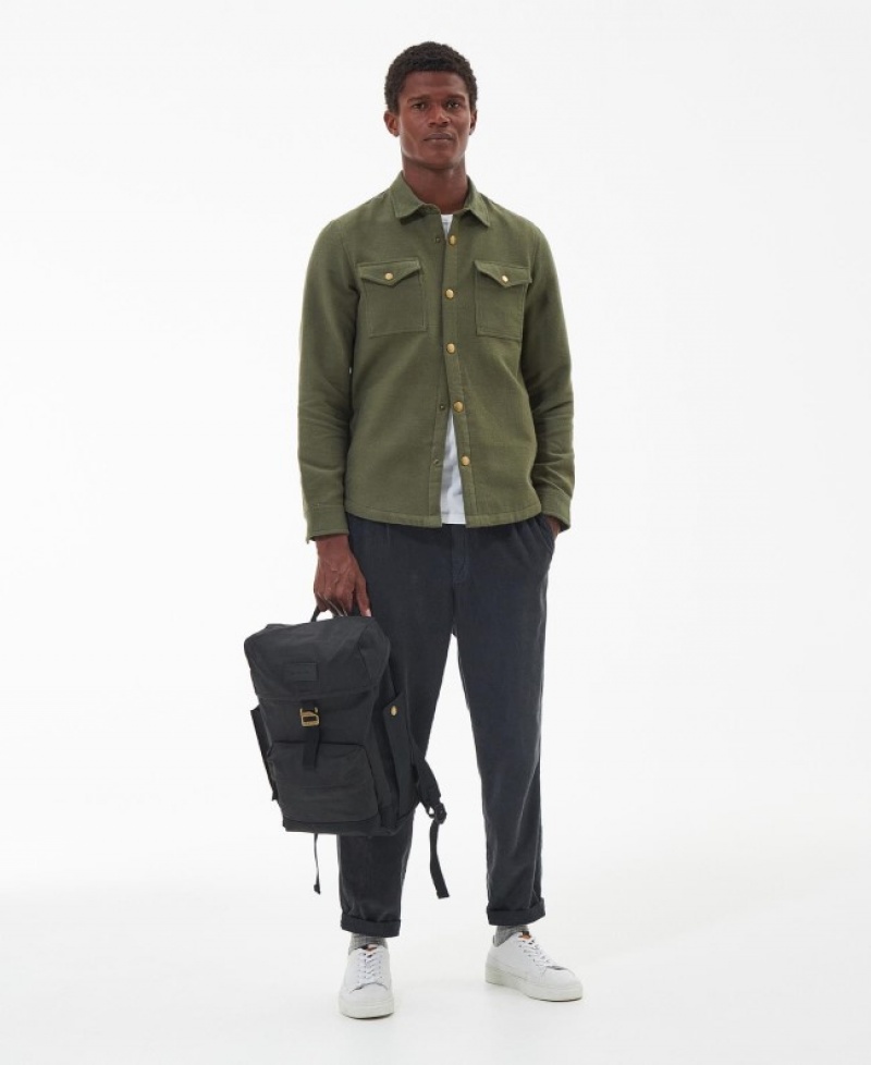 Barbour Essential Wax Backpack Negrii | WYWL9526