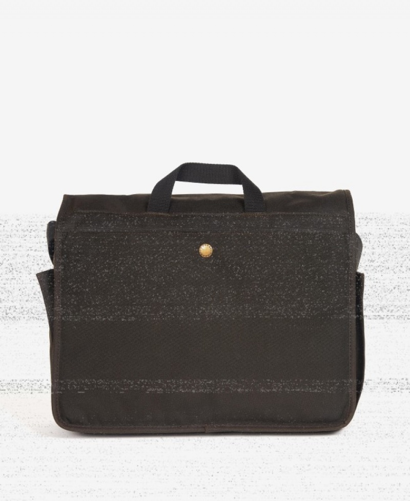 Barbour Essential Wax Messenger Masline Verzi | DZUC3308