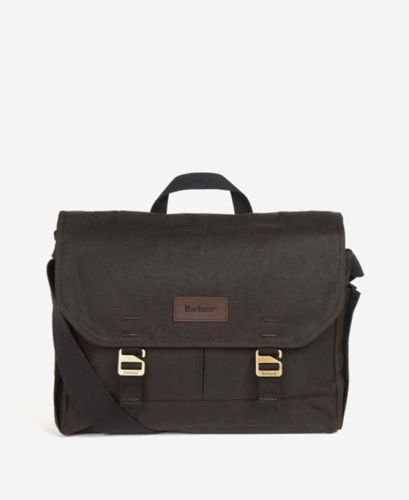 Barbour Essential Wax Messenger Masline Verzi | DZUC3308