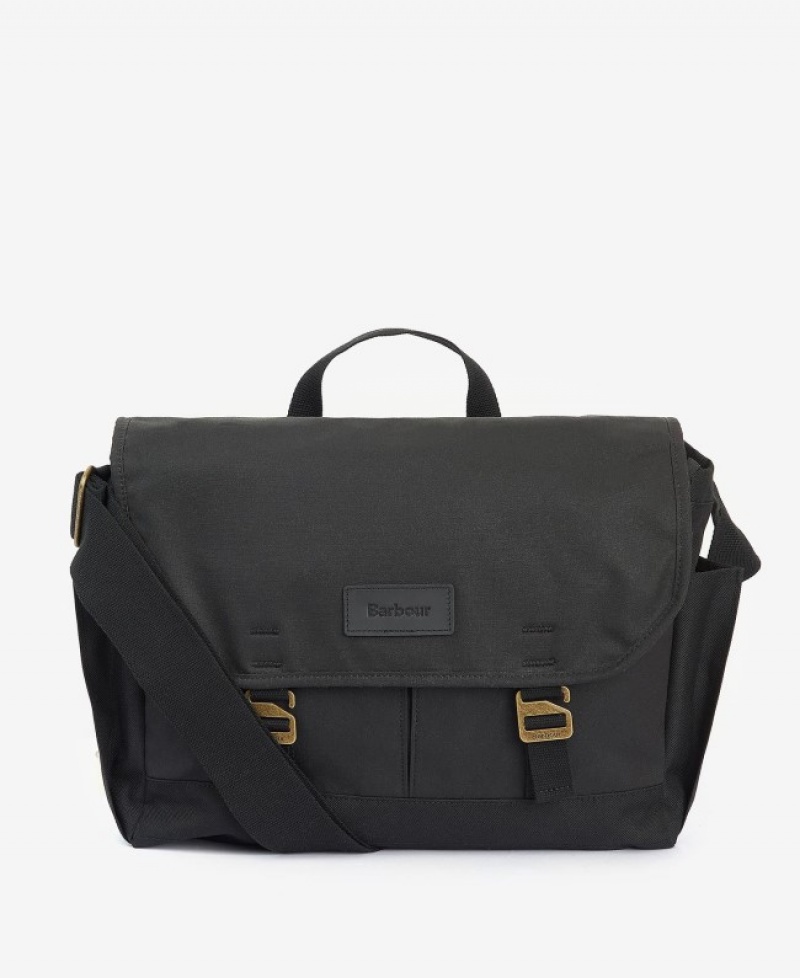 Barbour Essential Wax Messenger Negrii | TYZM1605