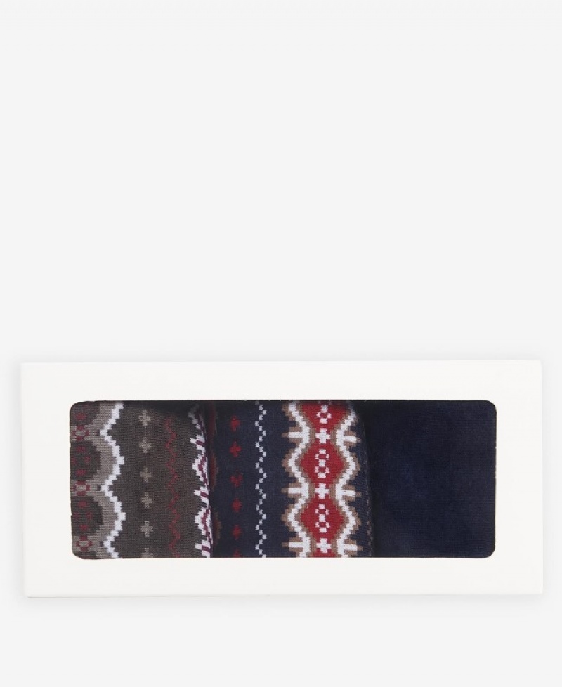 Barbour Fairisle Sock Gift Box Rosii | EKVL8859