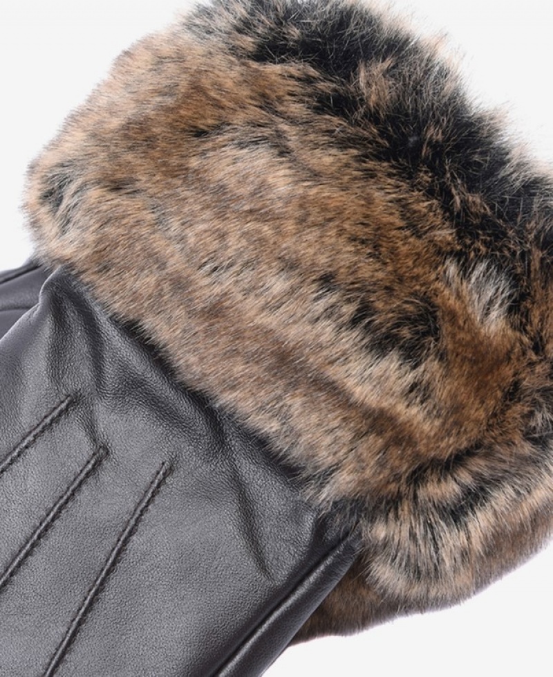 Barbour Faux-Fur Trimmed Piele Negrii | SGTG4159