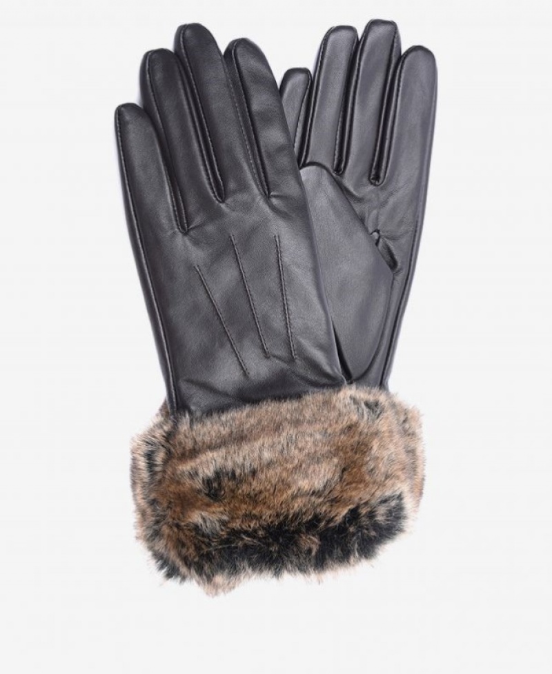 Barbour Faux-Fur Trimmed Piele Negrii | SGTG4159