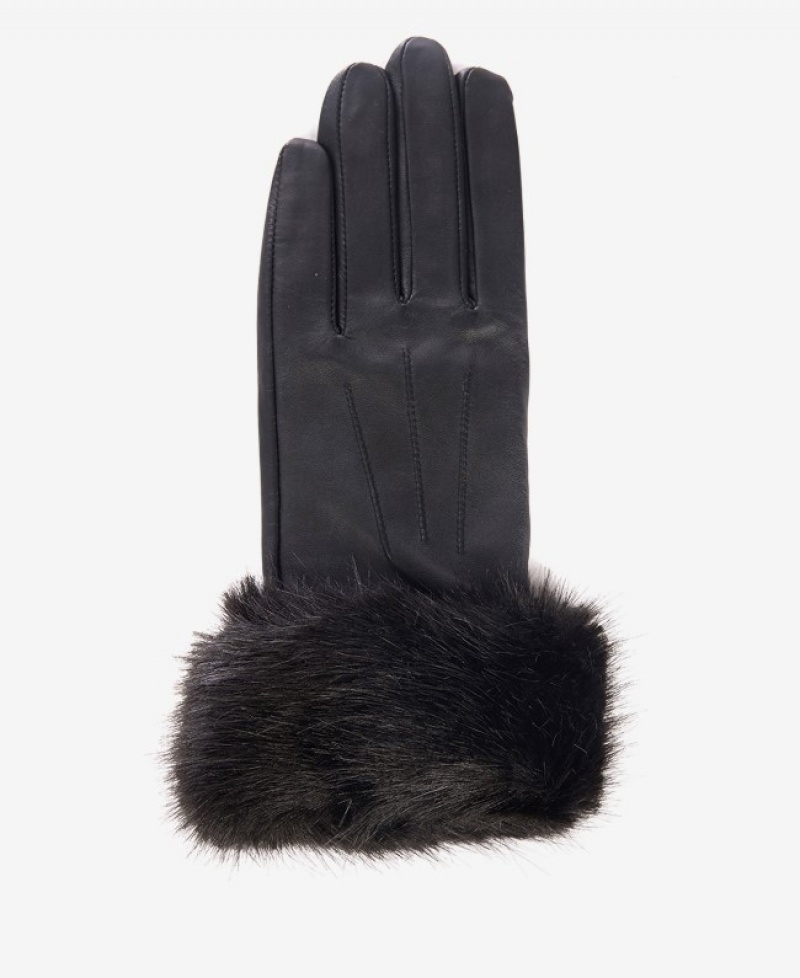 Barbour Faux Fur Trimmed Piele Negrii | PSLS8718