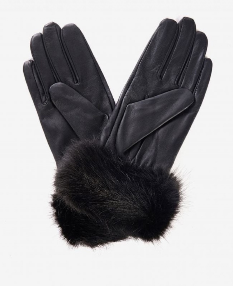 Barbour Faux Fur Trimmed Piele Negrii | PSLS8718