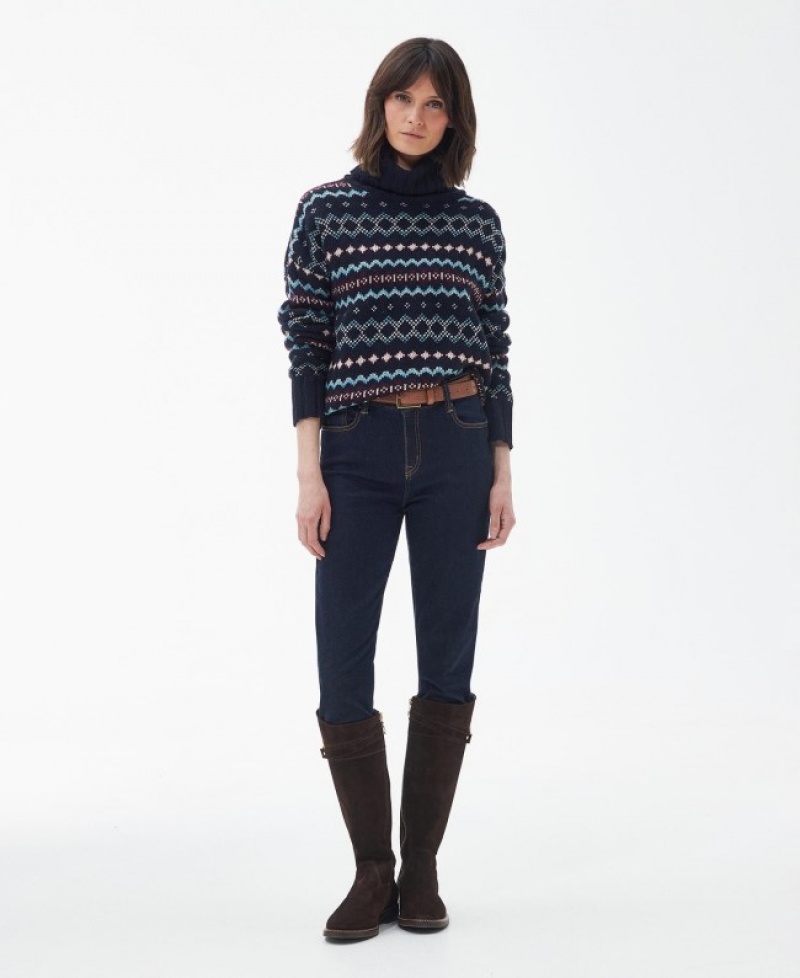 Barbour Fox Tricotate Bleumarin | FVTS8280