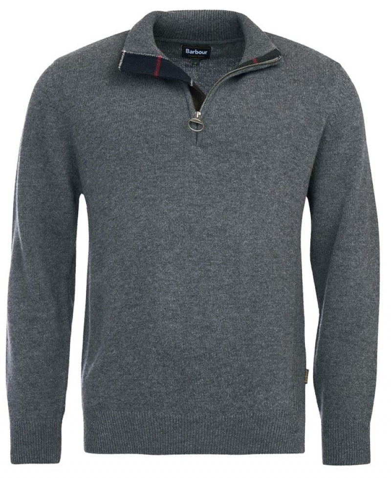 Barbour Holden Half Zip Gri | ZLNC4306
