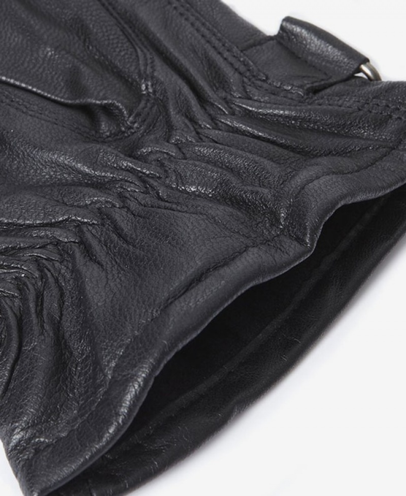 Barbour Insulated Burnished Piele Negrii | GLVF7327