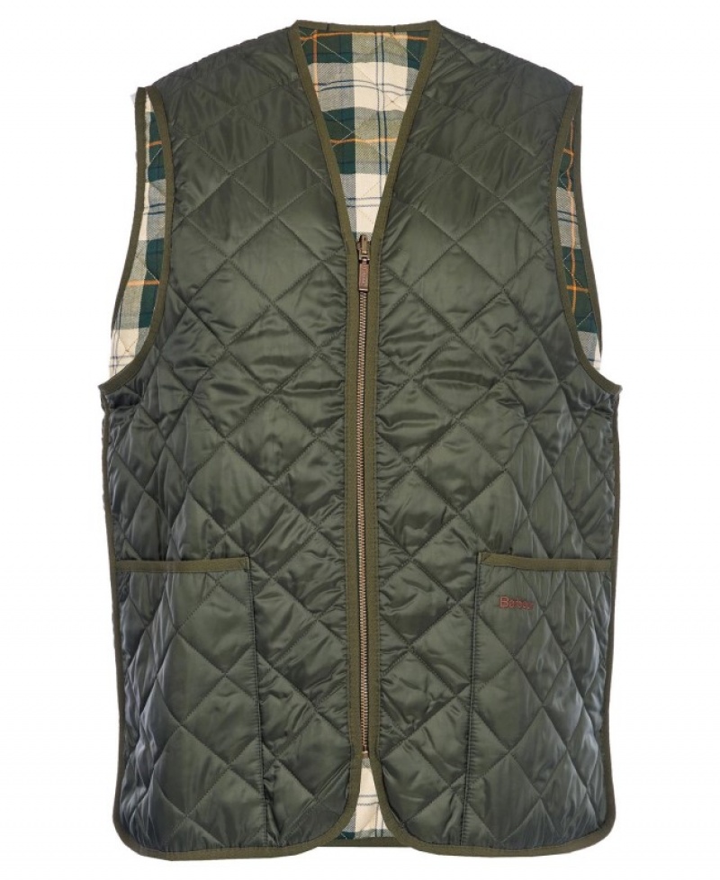 Barbour Matlasat Zip-In Liner Waistcoat Masline Verzi | VFXW7383