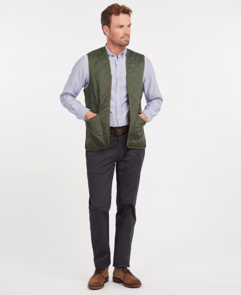 Barbour Matlasat Zip-In Liner Waistcoat Masline Verzi | VFXW7383