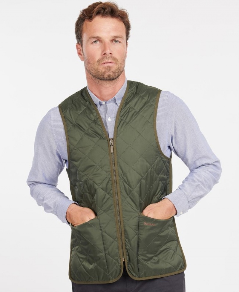 Barbour Matlasat Zip-In Liner Waistcoat Masline Verzi | VFXW7383