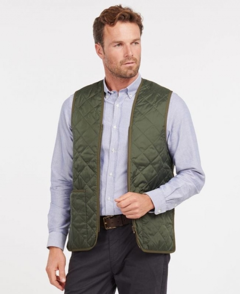 Barbour Matlasat Zip-In Liner Waistcoat Masline Verzi | VFXW7383