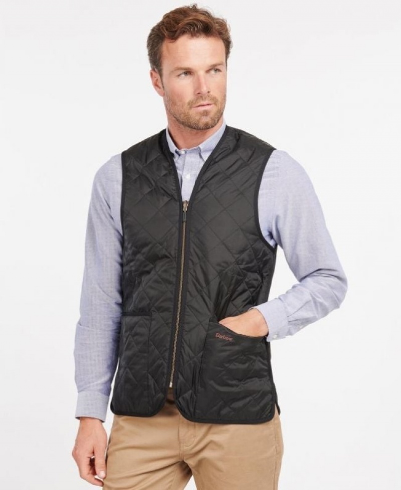 Barbour Matlasat Zip-In Liner Waistcoat Negrii | QQEF2620