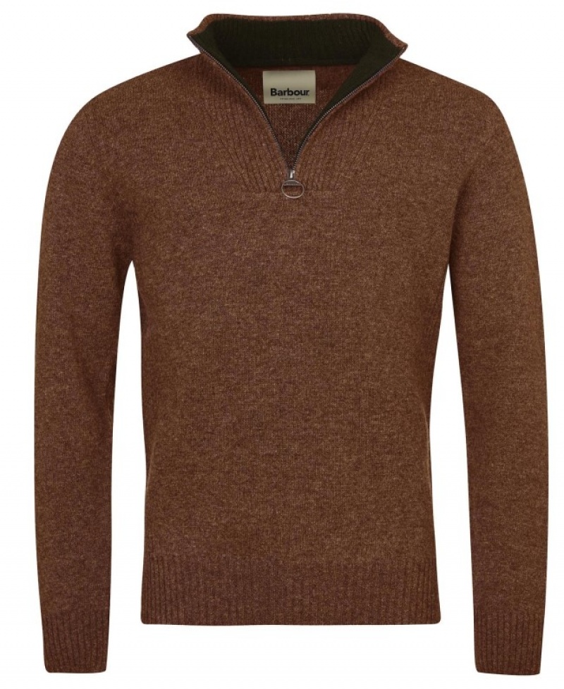 Barbour Nelson Essential Half Zip Bej | NCPR3037