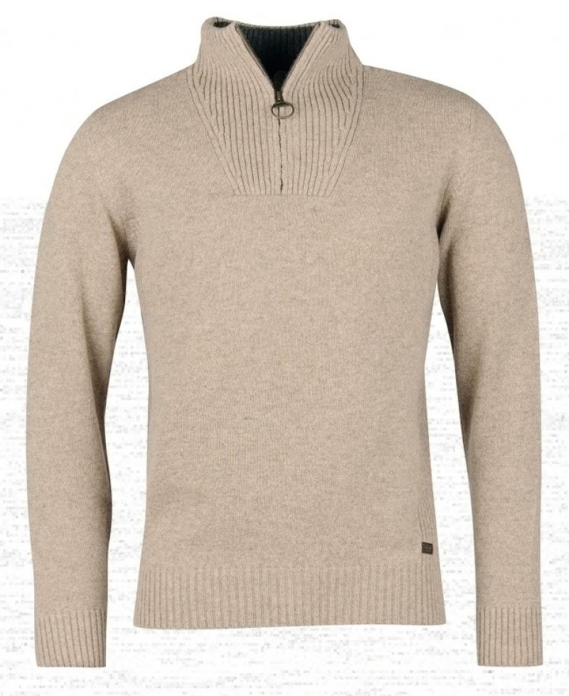 Barbour Nelson Essential Half Zip Bej | XQYZ1945