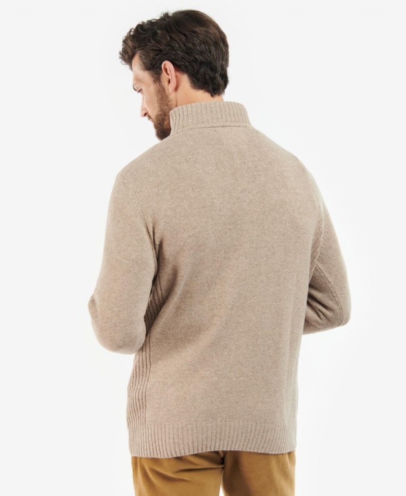 Barbour Nelson Essential Half Zip Bej | XQYZ1945