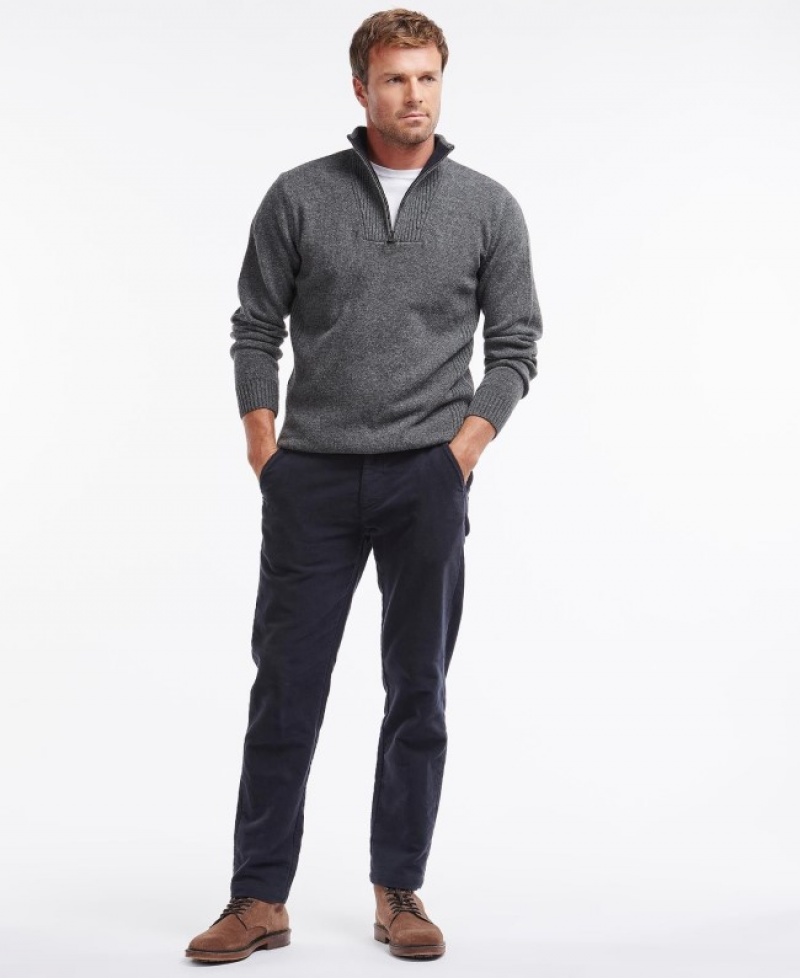 Barbour Nelson Essential Half Zip Gri | KSUO7624
