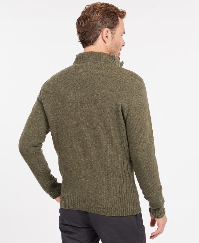 Barbour Nelson Essential Half Zip Masline Verzi | TNGK6473