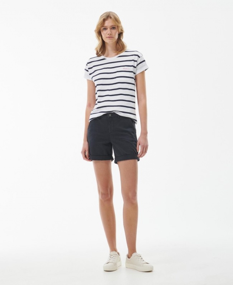 Barbour Otterburn Stripe Albi Negrii | LPDQ9989