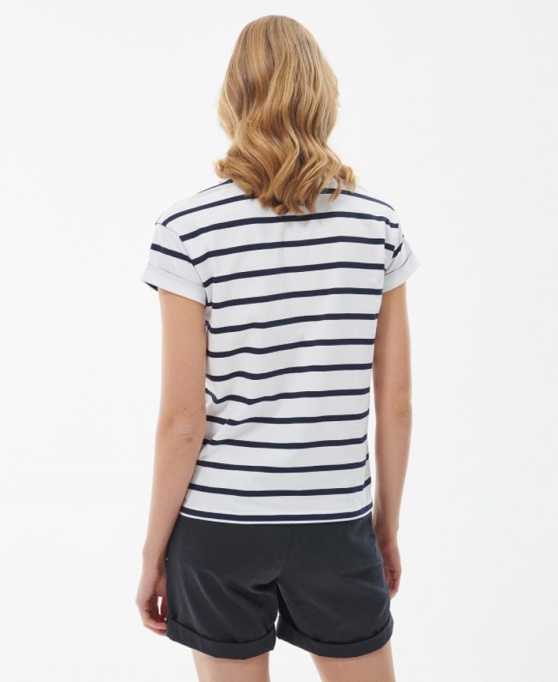 Barbour Otterburn Stripe Albi Negrii | LPDQ9989